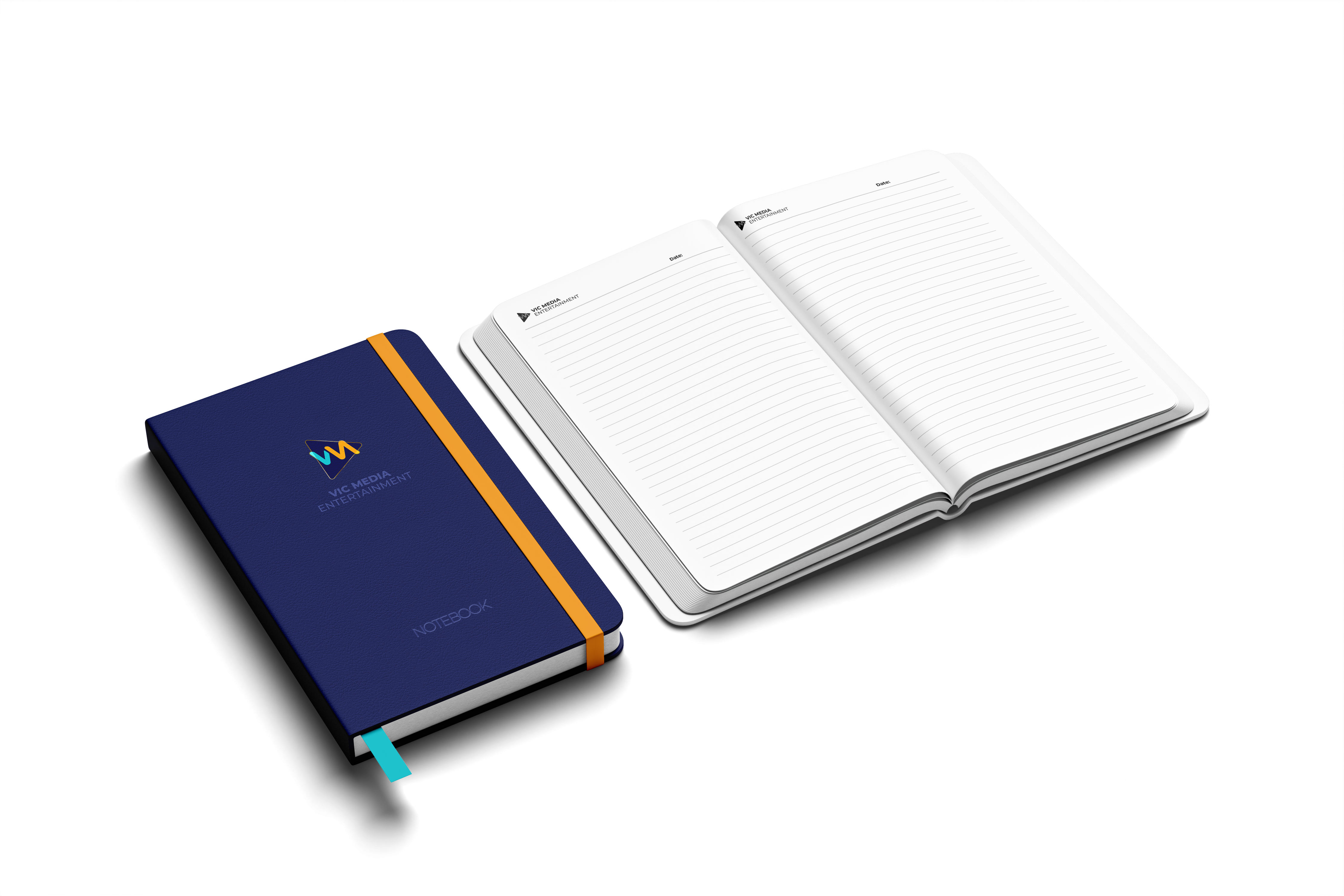 Mockup sổ tay VIC Media tổng thể